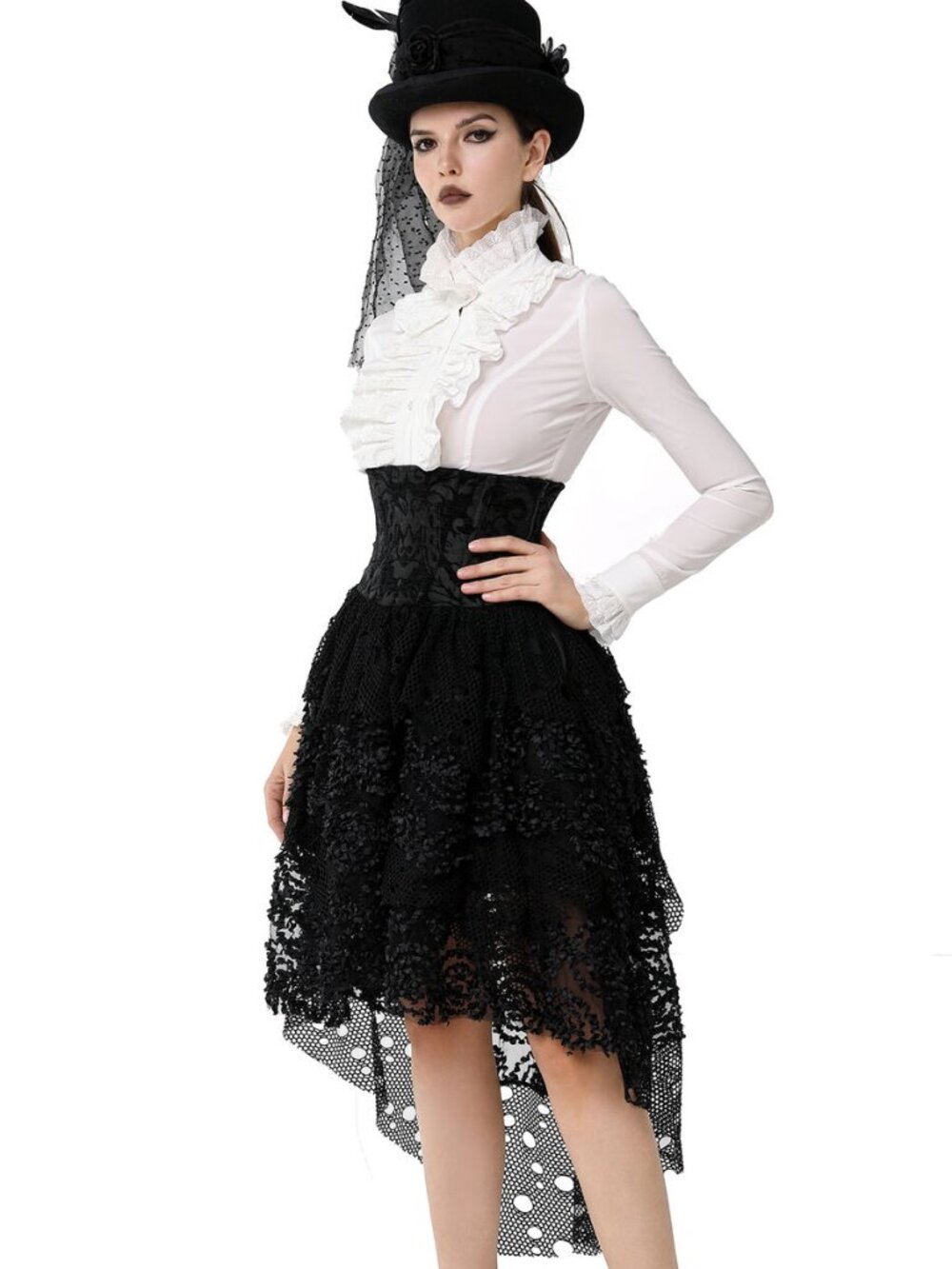 Pentagram - Jupe long gothic jacquard skirt Size S Small - Picture 3 of 9